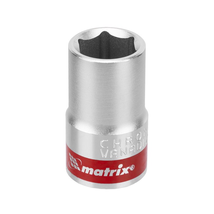 Головка торцевая, 14 мм, шестигранная, CrV, под квадрат 1/2, хромированная Matrix 14688
