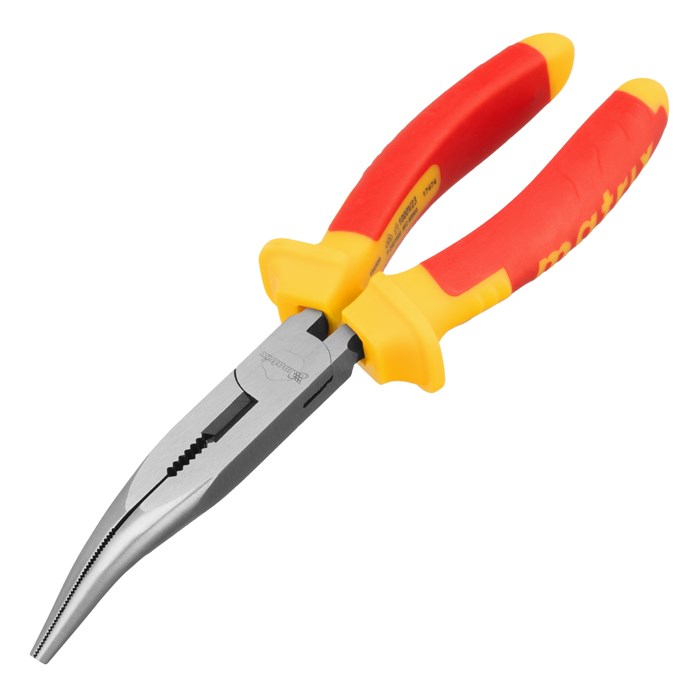 Длинногубцы изогнутые Insulated, 200 мм, двухкомпонентные рукоятки Matrix Professional 14847