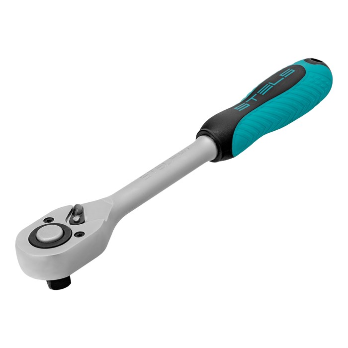 Ключ-трещотка 1/2", CrV, 72 зуба, с быстрым сбросом, матовый хром Stels 15369