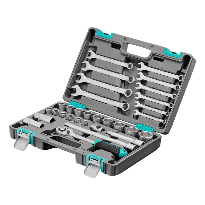 Набор инструментов, 1/2", CrV, пластиковый кейс 31 предмет Stels 15530