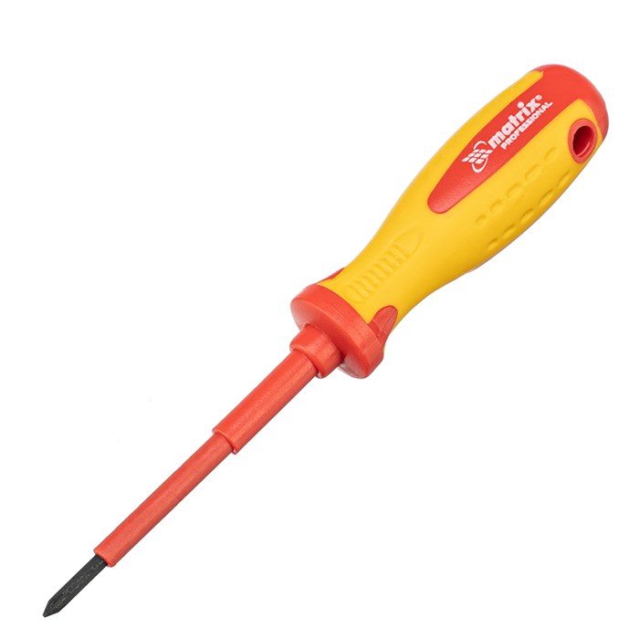 Отвертка Insulated, PH0 x 75 мм, CrMo, до 1000 В, двухкомпонентная рукоятка Matrix Professional 15802