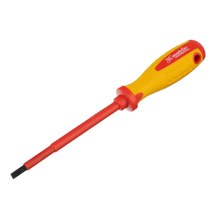 Отвертка Insulated, SL5.5 x 125 мм, CrMo, до 1000 В, двухкомпонентная рукоятка Matrix Professional 15804
