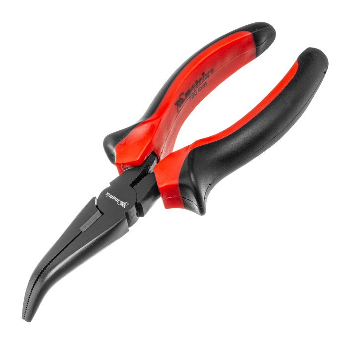 Длинногубцы изогнутые Black Nickel, 160 мм, двухкомпонентные рукоятки Matrix 16073