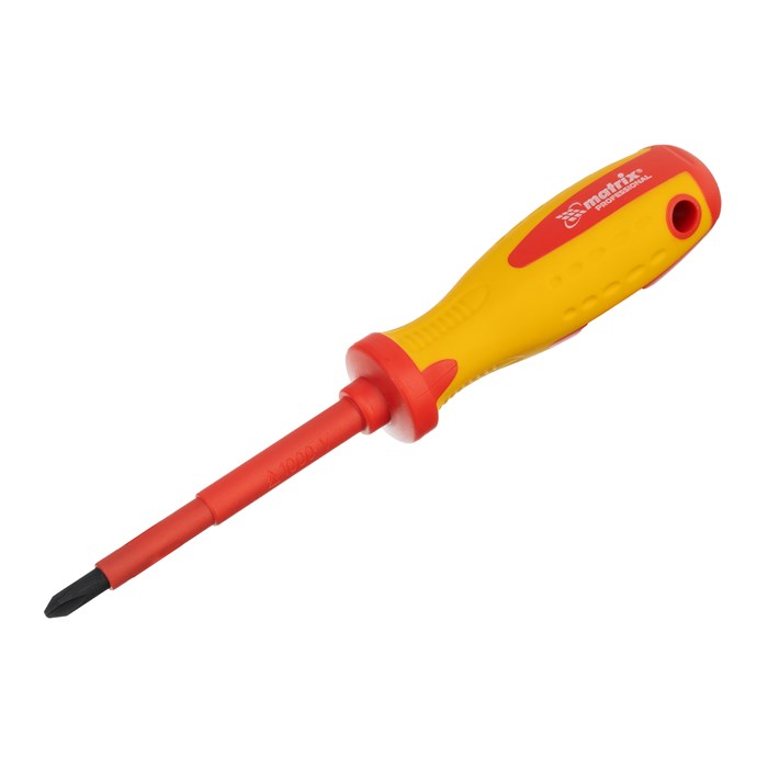 Отвертка Insulated, PH2 x 100 мм, CrMo, до 1000 В, двухкомпонентная рукоятка Matrix Professional 16359