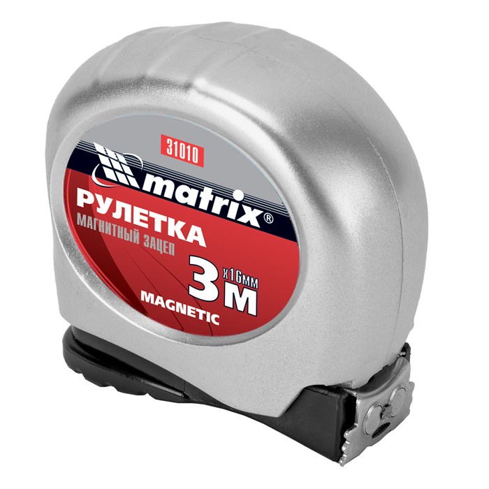 Рулетка Magnetic,3 м х 16 мм,магнитный зацеп Matrix 16791