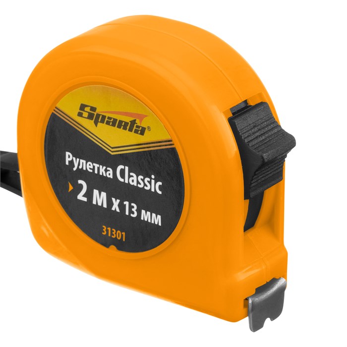 Рулетка Classic,2 м х 13 мм,пластиковый корпус Sparta 16837