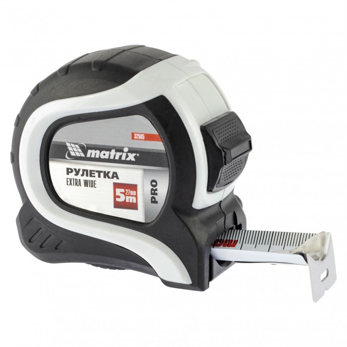 Рулетка Extra Wide,5 м x 27 мм,двухкомпонентный корпус,Pro Matrix 16860