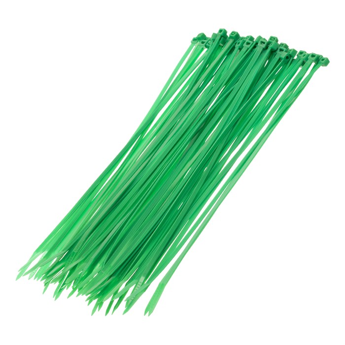 Хомуты, 250 x 3.6 мм, пластиковые, зеленые, 100 шт Сибртех 18051