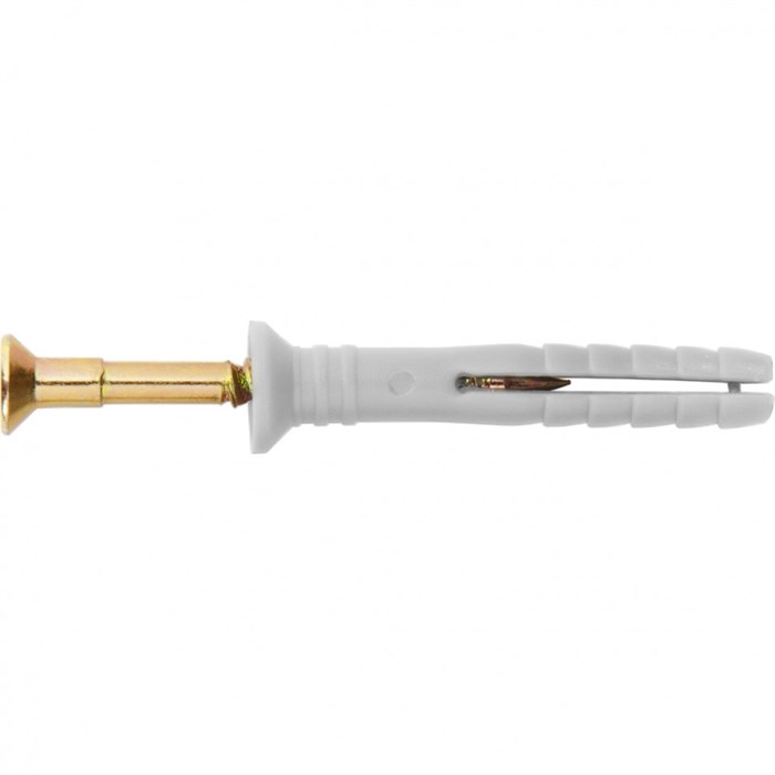 Дюбель-гвоздь полипропиленовый с потайным бортиком 6 х 80 мм, 100 шт Сибртех 18080
