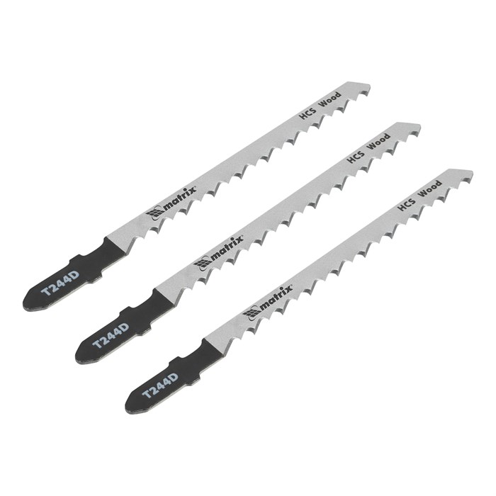 Полотна для электролобзика по дереву, 3 шт, T244D, 75 x 4 мм, HCS Matrix Professional 20894