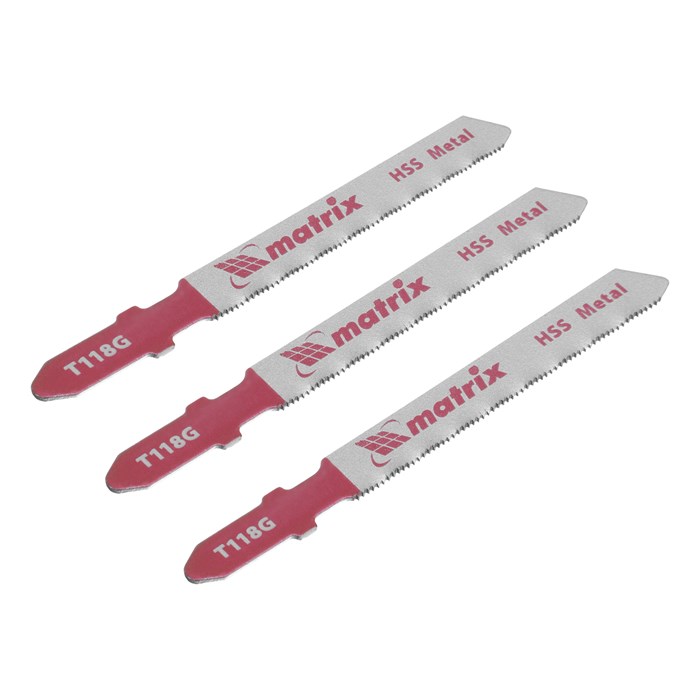 Полотна для электролобзика по металлу, 3 шт, T118G, 50 х 0.8 мм, HSS Matrix Professional 20898