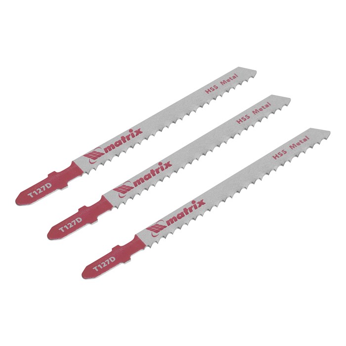 Полотна для электролобзика по металлу, 3 шт, T127D, 75 х 3 мм, HSS Matrix Professional 20899