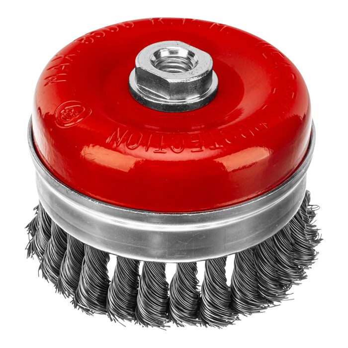 Щетка для УШМ Heavy Duty, 100 мм, М14, "чашка", крученая проволока 0.5 мм Matrix 21764
