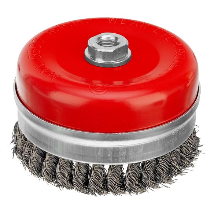 Щетка для УШМ Heavy Duty, 125 мм, М14, "чашка", крученая проволока 0.5 мм Matrix 21765