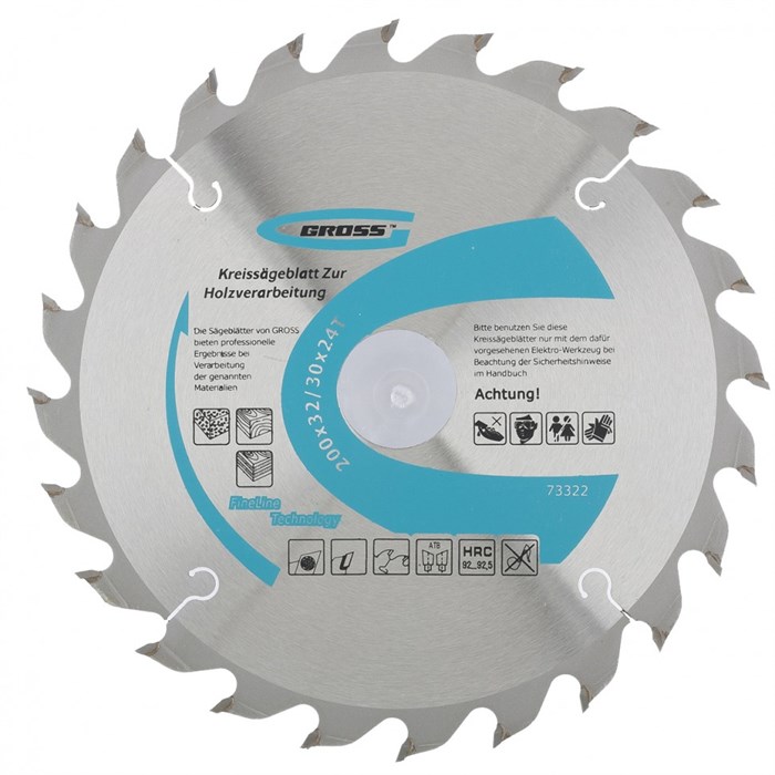 Пильный диск по дереву 200 x 32/30 x 24Т Gross 22007
