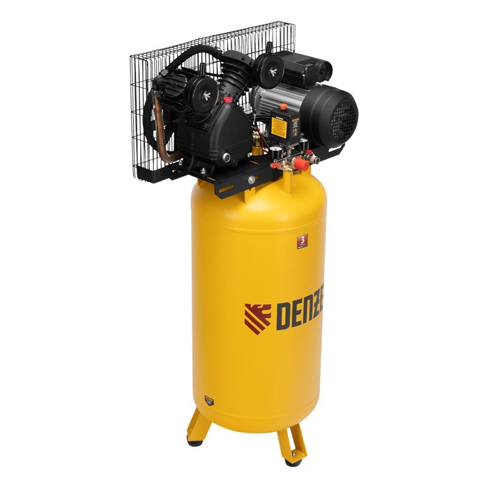 Компрессор воздушный BCV2200/100V, ременный привод , 2.3 кВт, 100 литров, 440 л/мин Denzel 23834