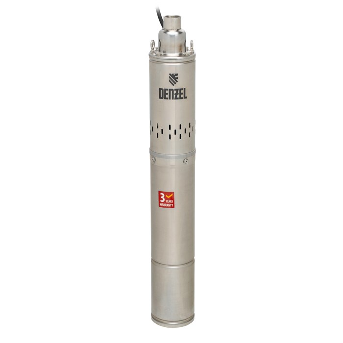 Скважинный насос DWS-4-150, винтовой, диаметр 4", 1300 Вт, 2000 л/ч, напор 150 м Denzel 23868