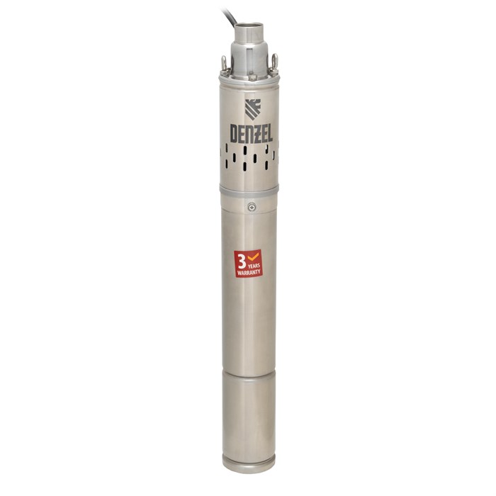 Скважинный насос DWS-3-75, винтовой, диаметр 3", 500 Вт, 1600 л/ч, напор 75 м Denzel 24024
