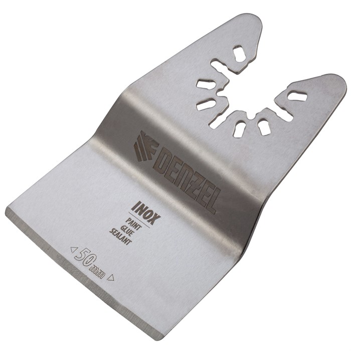 Насадка для МФИ шабер полукруг, Inox, для снятия краски и др., ширина 50 мм, длина общая 74 мм, ступенчатый Denzel 24819