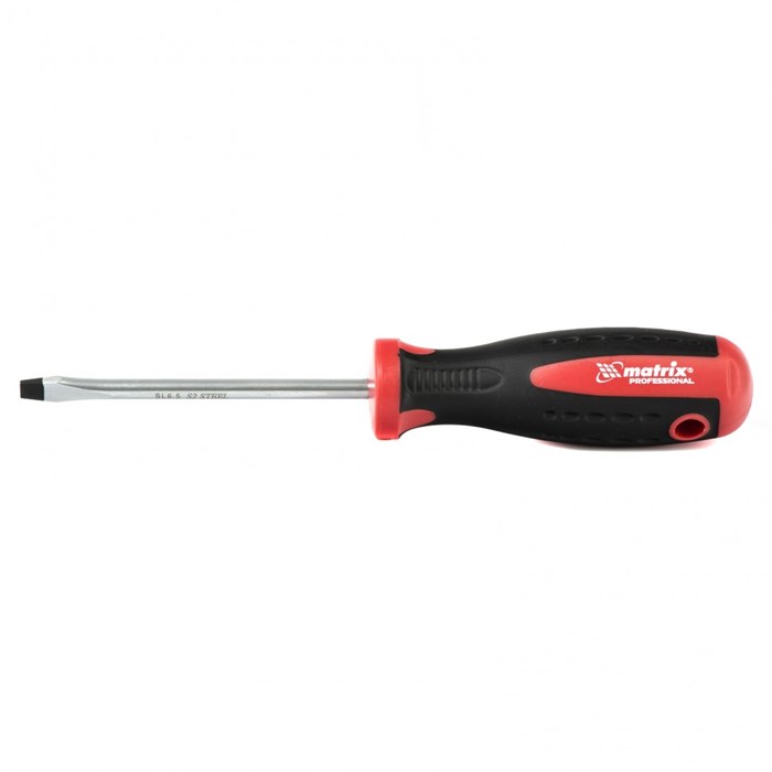 Отвертка Profi, SL6.5 х 100 мм, S2, двухкомпонентная рукоятка Matrix 27193