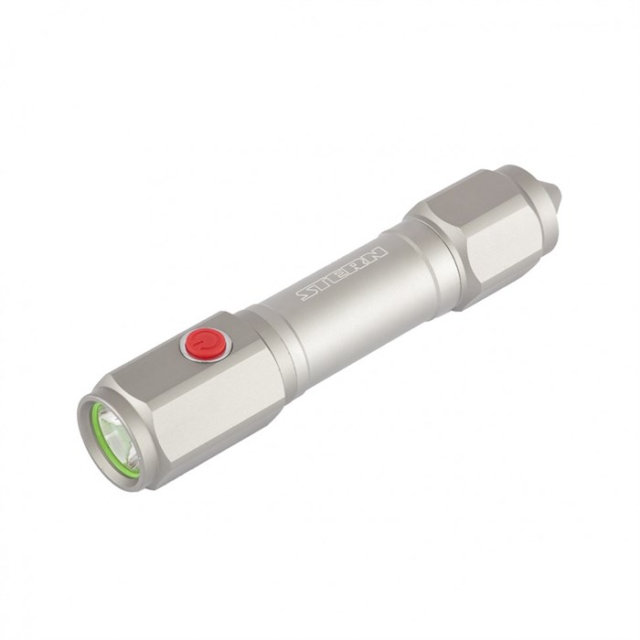 Фонарь автомобильный спасатель, 1 W Led, встроеное лезвие, молоток, 3 режима: 100-50-строб, 3 х ААА Stern 27657