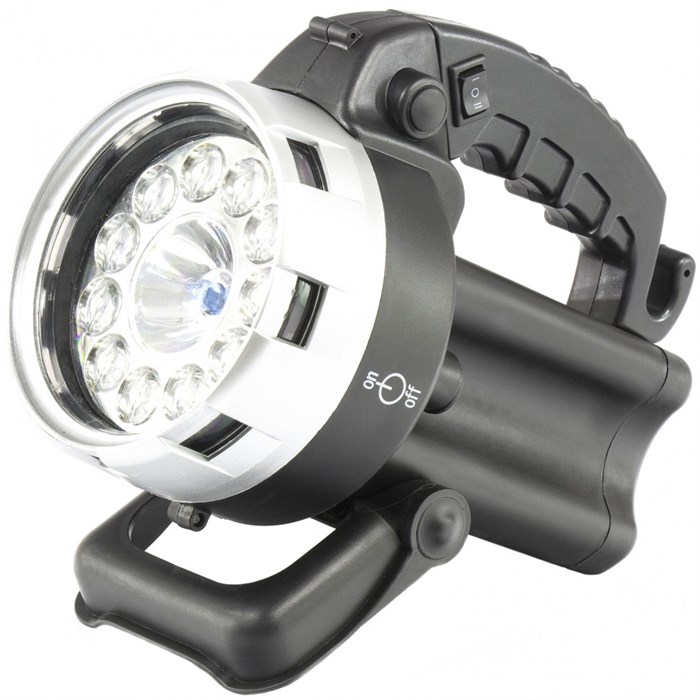 Фонарик поисковый, аккумуляторный, галоген 25 W + 11 светодиодов Stern 27659