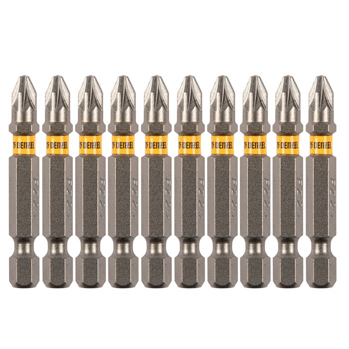 Бита PZ2х50, сталь S2, шестигранный профиль, 10 шт. Е 6,3 Denzel 32804