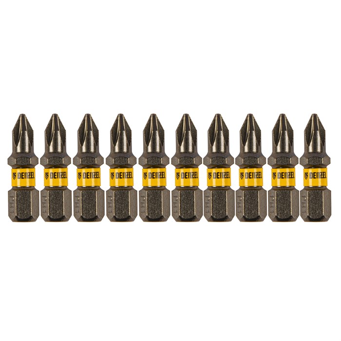 Бита PH1х25, сталь S2, шестигранный профиль, 10 шт. Е 6,3 Denzel 32806