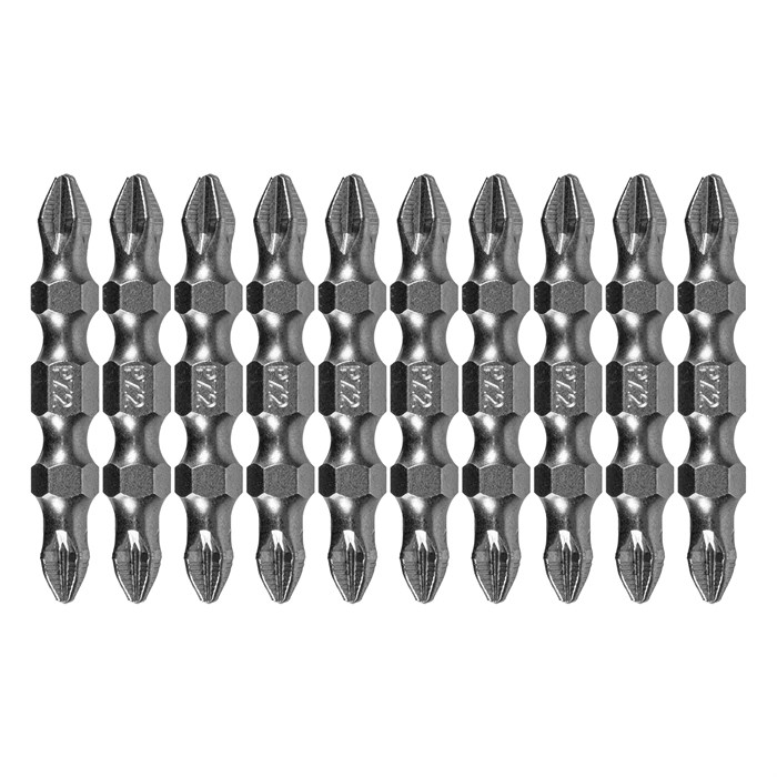 Бита двухсторонняя, PH2-PZ2 х 45 мм, сталь S2, 10 шт. Denzel 32813