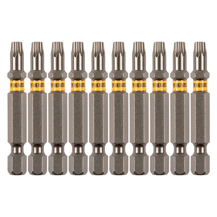 Бита TX 25х50, сталь S2, шестигранный профиль, 10 шт. Е 6,3 Denzel 32823