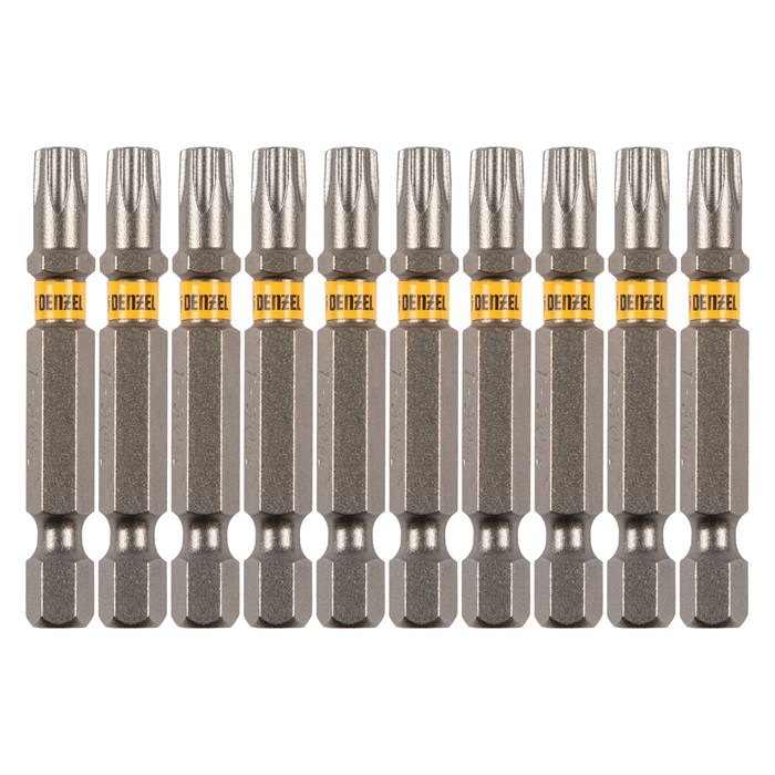 Бита TX 30х50, сталь S2, шестигранный профиль, 10 шт. Е 6,3 Denzel 32824