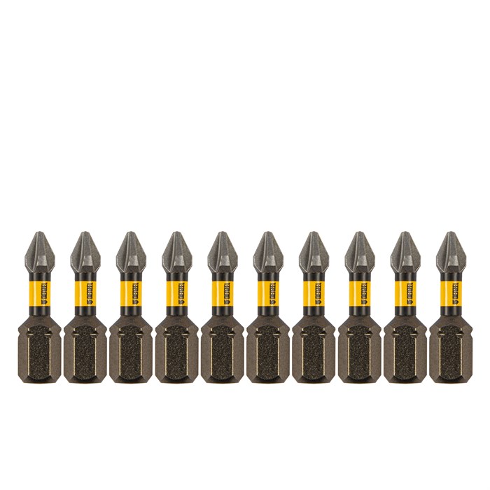 Бита IMPACT, PH1x25 мм, лазерная обработка шлица, сталь S2, 10 шт., Е 6,3 Denzel 32851
