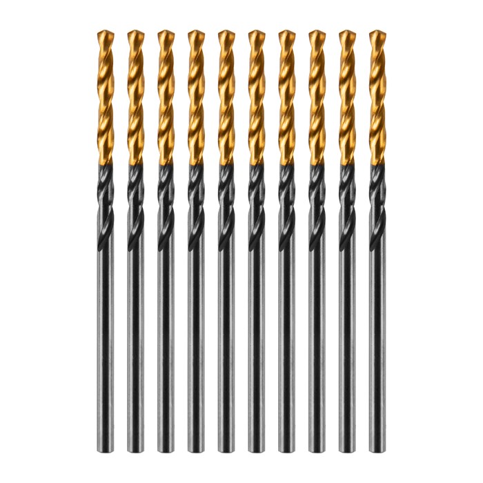 Сверло по металлу, 2 мм, HSS-Tin, Golden Tip, 10 шт. Denzel 32975