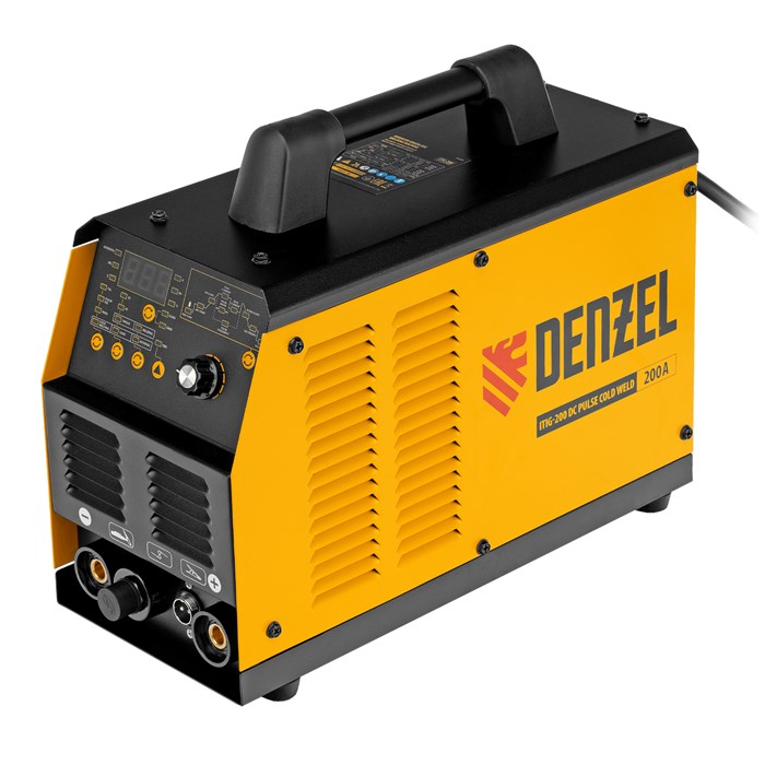 Аппарат инвертор. аргонодуговой сварки ITIG-200 DС Pulse Cold Weld, 200 А, ПВ 60% Denzel 33652