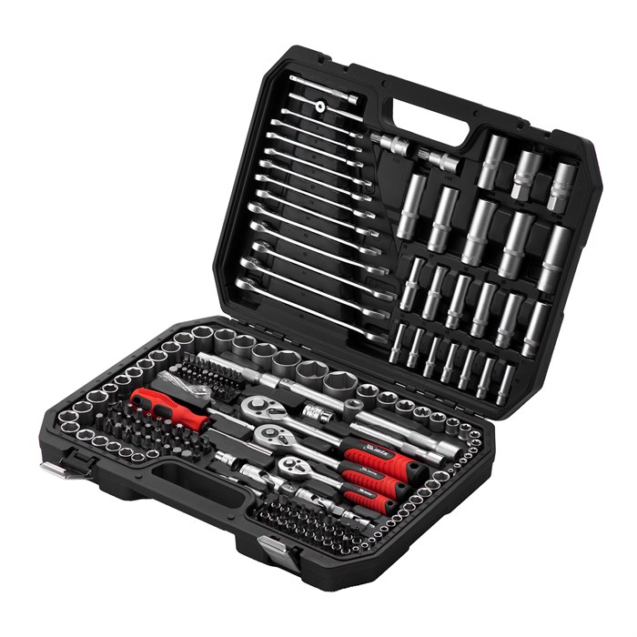 Набор инструментов, 1/2", 3/8", 1/4", пластиковый кейс 215 предметов MTX 36662