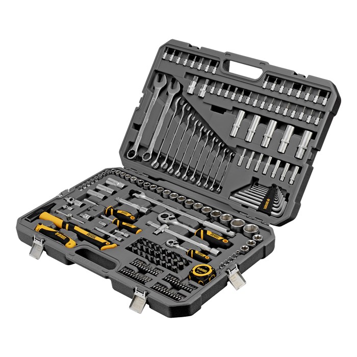Набор инструментов, 1/2", 1/4", CrV, S2, пластиковый кейс, 194 предмета Denzel 36778