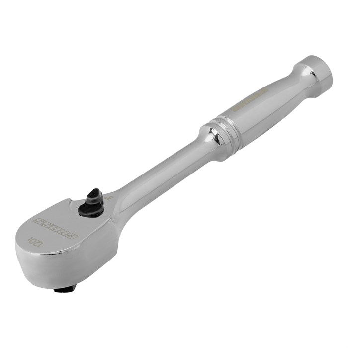 Ключ-трещотка 1/4", CrV, 120 зубьев, цельнометаллический, хром Gross 36784