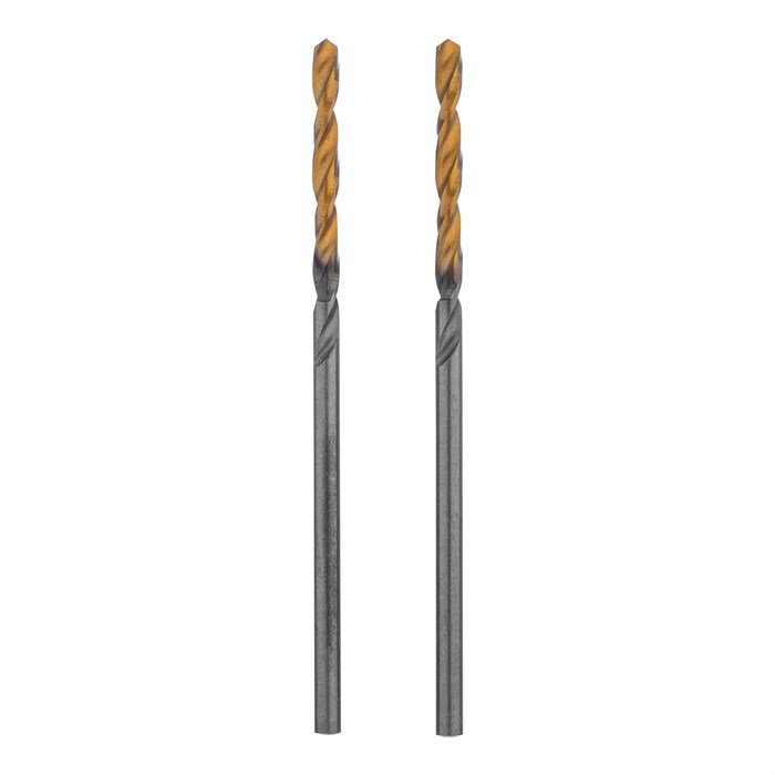 Сверло спиральное по металлу 2 x 49 мм, Р6М5, Golden Tip , 2шт. Denzel 37102