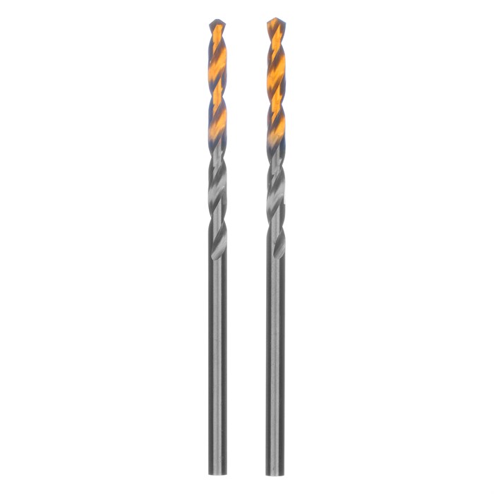 Сверло спиральное по металлу 2,5 x 57 мм, Р6М5, Golden Tip , 2шт. Denzel 37103