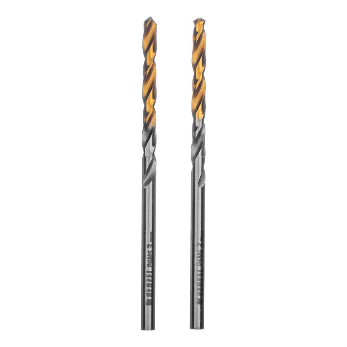 Сверло спиральное по металлу 3 x 60 мм, Р6М5, Golden Tip , 2шт. Denzel 37104