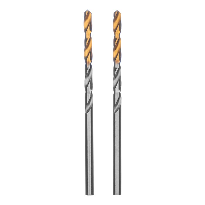 Сверло спиральное по металлу 3,2 x 65 мм, Р6М5, Golden Tip , 2шт. Denzel 37105