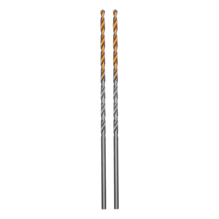 Сверло спиральное по металлу 2,5 х 95 мм Р6М5, Golden Tip, удлиненное, 2шт. Denzel 37123