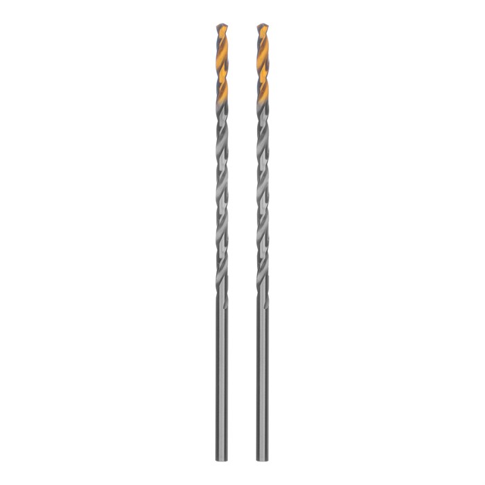 Сверло спиральное по металлу 3,5 х 112 мм, Р6М5, Golden Tip, удлиненное, 2шт. Denzel 37125