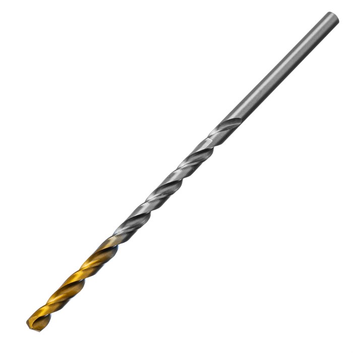 Сверло спиральное по металлу 4,5 х 126 мм, Р6М5, Golden Tip, удлиненное Denzel 37128