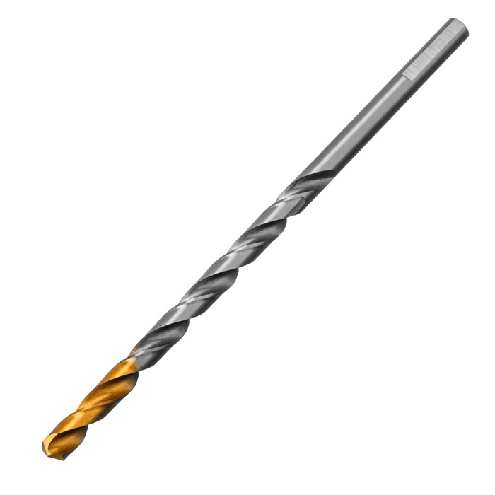 Сверло спиральное по металлу 6 х 139 мм, Р6М5, Golden Tip, удлиненное Denzel 37131