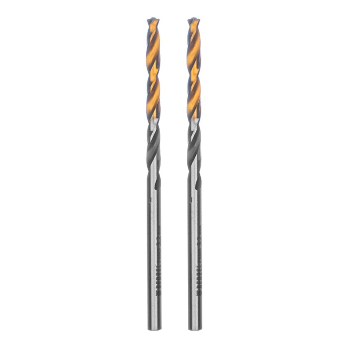 Сверло спиральное по металлу 3,2 x 65мм, Р6М5, Golden Tip, многогранная заточка, 2шт. Denzel 37142