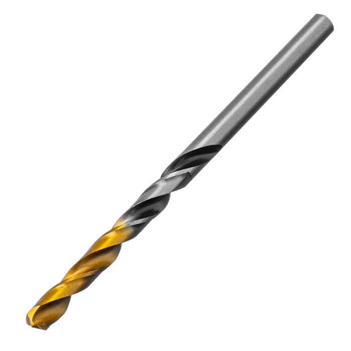 Сверло спиральное по металлу 4,5 x 80мм, Р6М5, Golden Tip, многогранная заточка Denzel 37146