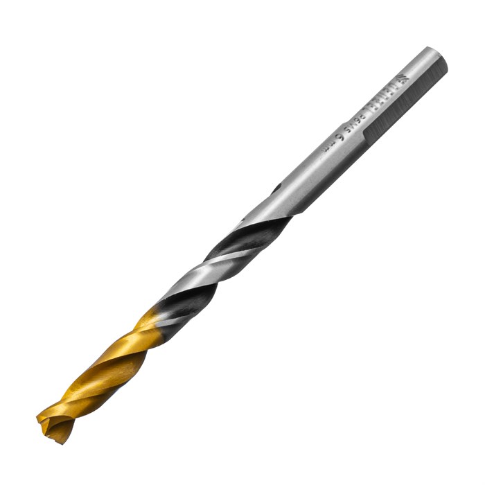 Сверло спиральное по металлу 6 x 93мм, Р6М5, Golden Tip, многогранная заточка Denzel 37149