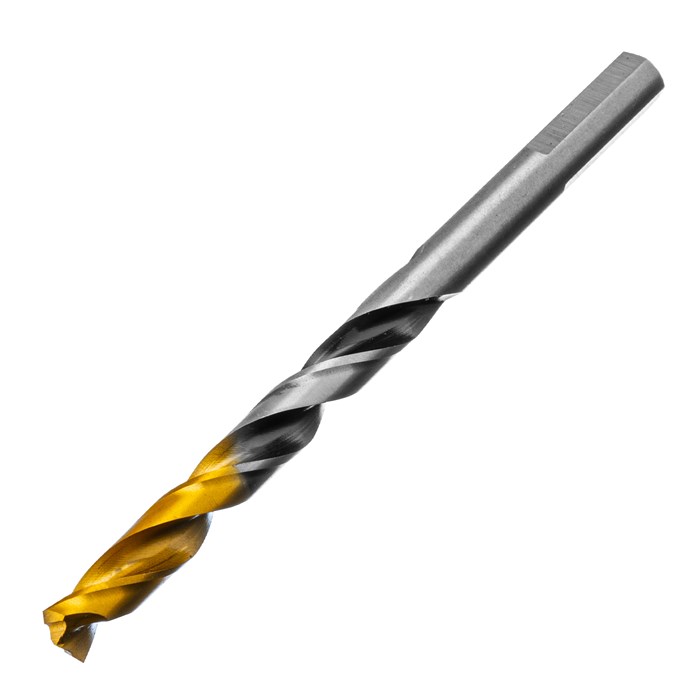 Сверло спиральное по металлу 7,5 x 109мм, Р6М5, Golden Tip, многогранная заточка Denzel 37152