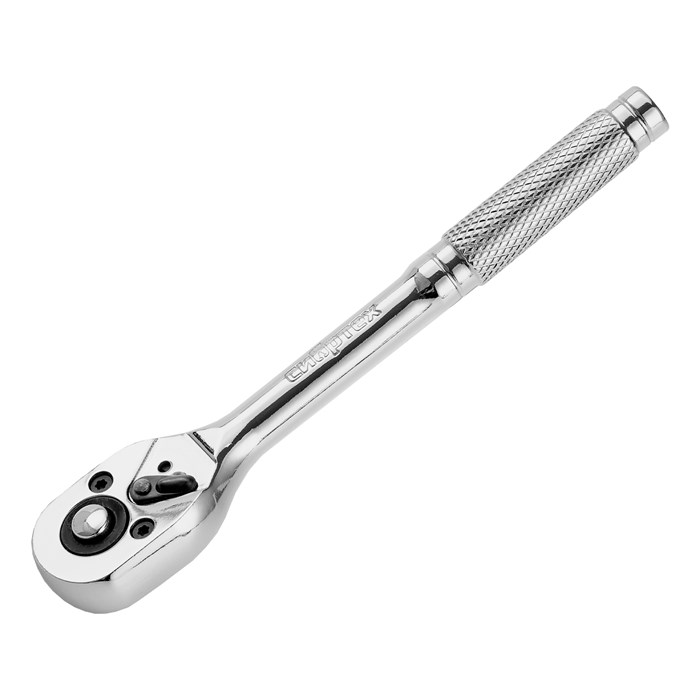 Ключ-трещотка 1/4", 45 зубьев, цельнометаллический, с быстрым сбросом, CrV, хром Сибртех 38278